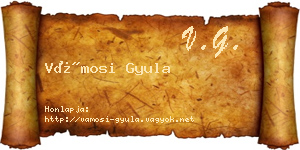 Vámosi Gyula névjegykártya